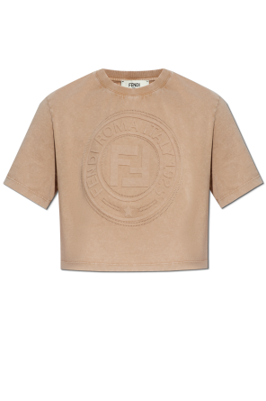 Fendi Short T-shirt with embossed logo | Women's Clothing